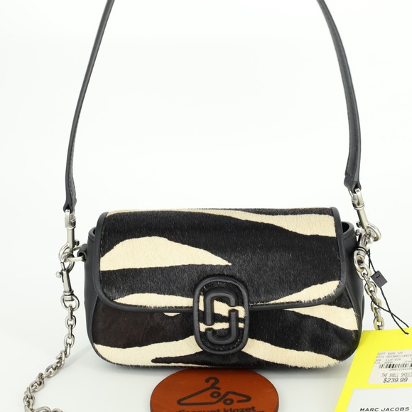 MARC JACOBS Zebra Calf Hair Clover Shoulder Bag